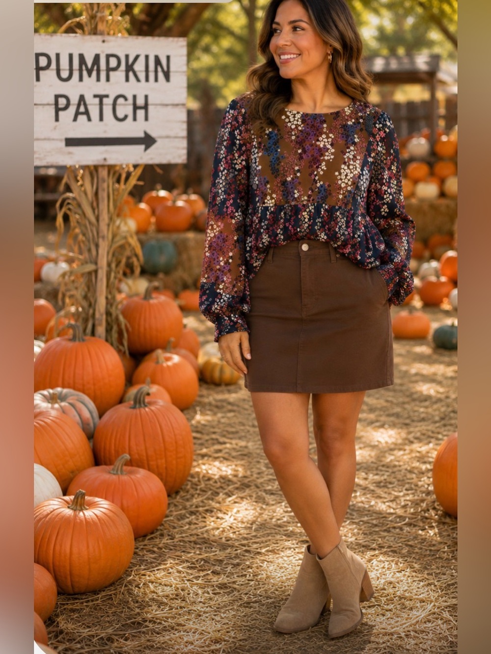 Ces Femme Floral Long-Sleeve Boho Peasant Top XL - cottagecore, fall